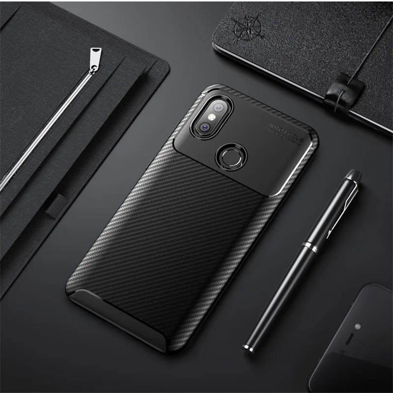 

Soft Silicone Carbon Fiber Case on for Xiaomi 8 SE Max 3 6X A2 pocophone F1 Redmi 5 Plus 6 6A Note 5 6 Luxury TPU phone Cover