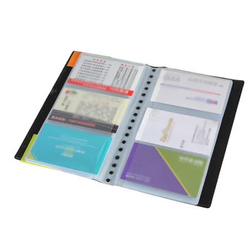 

SOSW-120 Cards Holder Business Name ID Credit Leather Card Holder Book Case Organizer Black