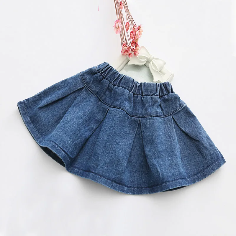 

Baby denim skirt 2019 spring new girl children's clothing children's pleated skirt short skirt qz-4578