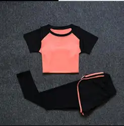 2018 г. женские Шорты и блузка одежды 2 костюм футболка с короткими рукавами фитнес быстросохнущие Фальшивое Болеро Шорты женские комплект