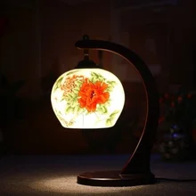 E27 Новая китайская Винтажная настольная лампа, прикроватный светильник для гостиной, кабинета, детской комнаты, Ретро стиль, Керамическая Настольная Лампа