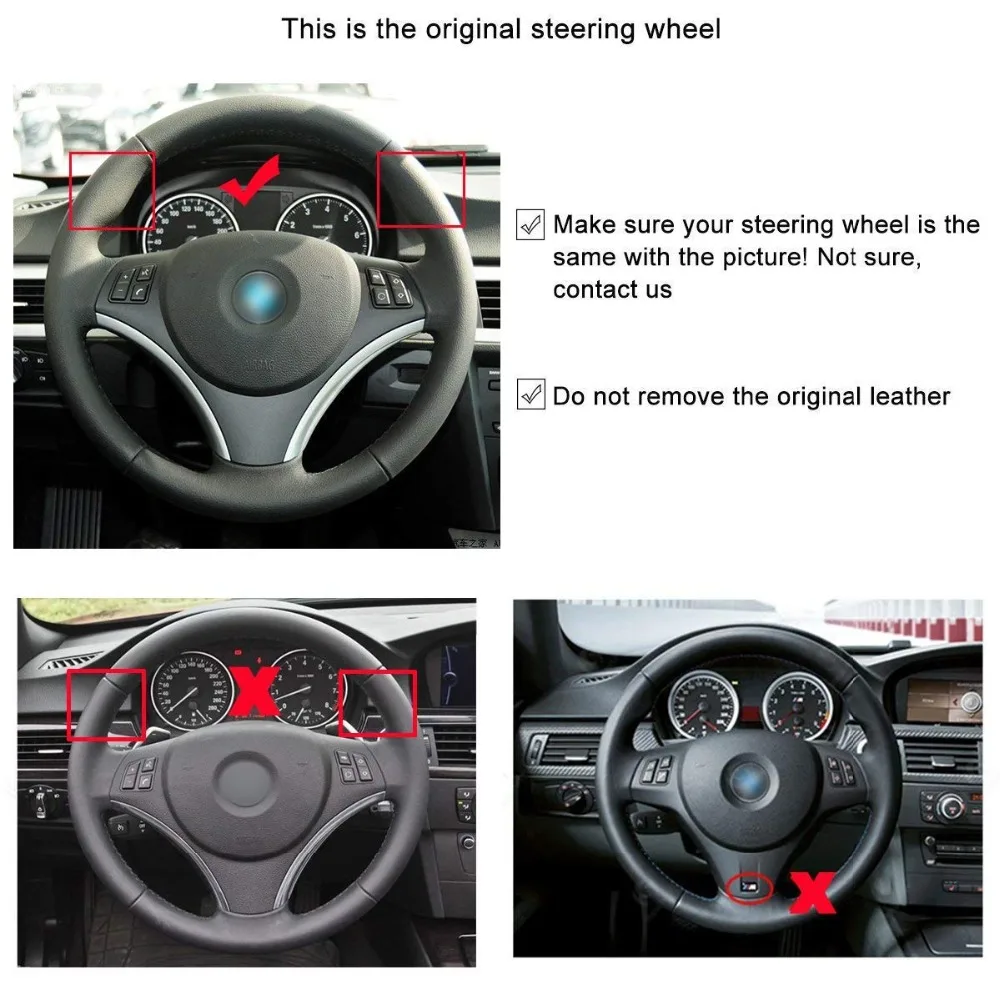 Чехлы MEWANT из искусственной кожи для руля BMW E90 320i 325i 330i 335i E87 120i 130i 120d|car steering wheel