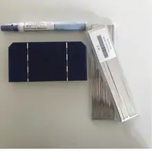 ALLMEJORES 50pcs 125mm*62.5mm Monocrysatlline Solar cell 1.4W 0.5V For diy 12V/24V Solar panel Give Enough Tab wire busbar wire
