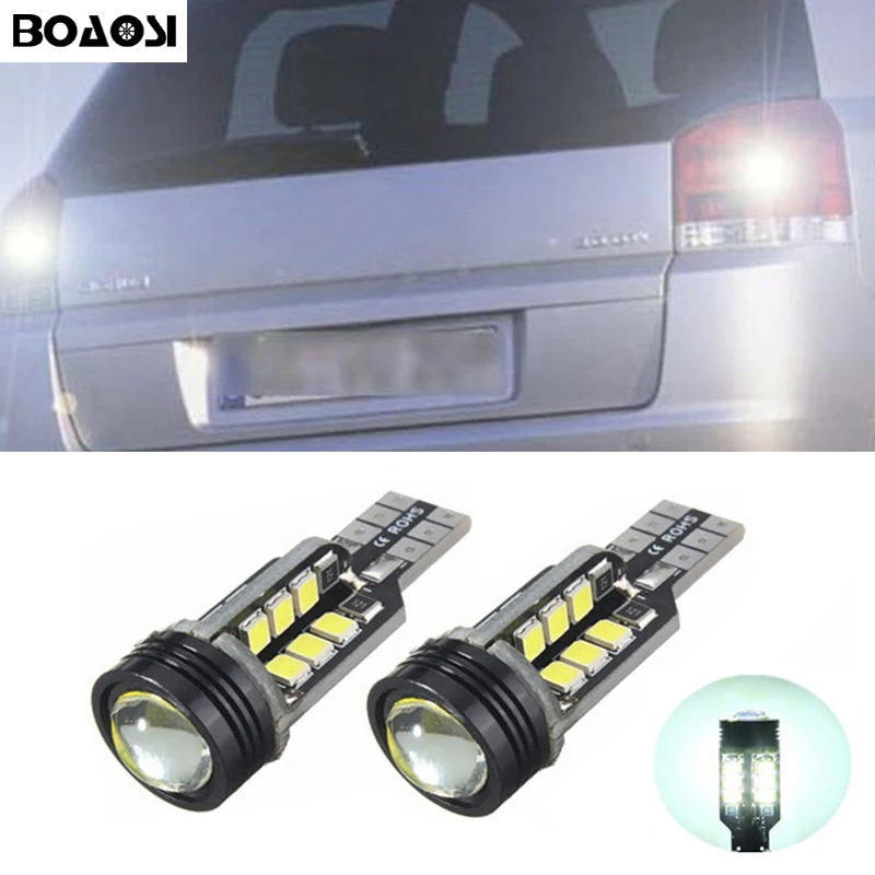 

BOAOSI 2x Canbus Car LED Lamp W16W Led T15 2835 CREE Chip Backup Reverse Light for Opel Combo Box Meriva B Mokka Zafira Tourer