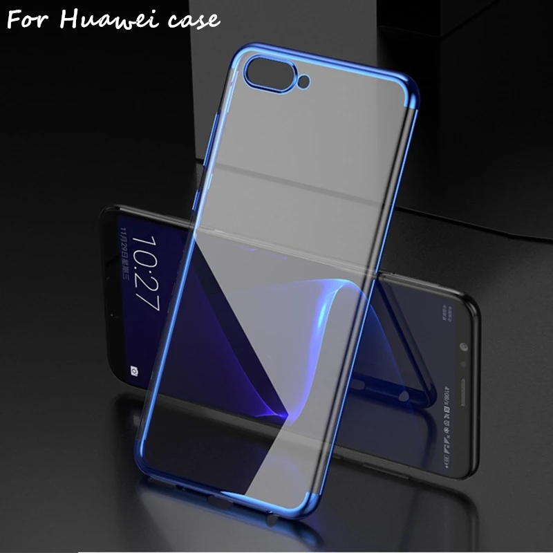 

Plating Case For Huawei Honor 7X 8 lite 9 V10 Ultra Thin Soft Silicone TPU Phone Cover For Huawei P9 P10 plus Coque Transparent