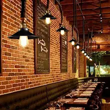 Винтажный стиль, черный железный светильник-люстра, подвесной светильник, домашний декор, потолочный светильник для кухни, розетка для E27, лампа накаливания