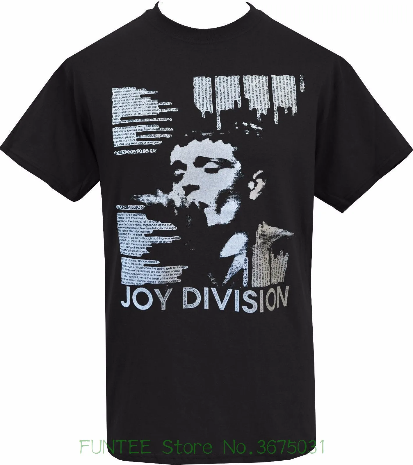 Футболка с принтом Летняя мужская черная футболка надписью Joy Division Ян Кертис пост