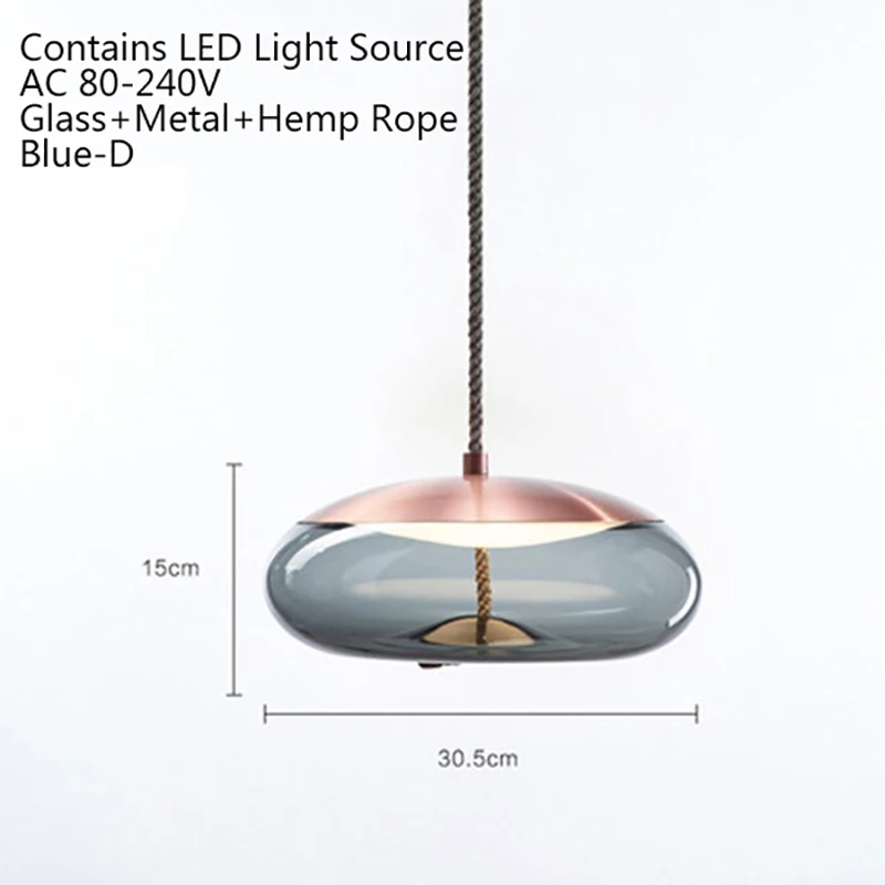 Домашний деко современный промышленный светильник синий стеклянный подвесной светодио дный LED art deco Nordic белый hanglamp для отеля Кухня Спальня Салон - Body Color: Blue-D