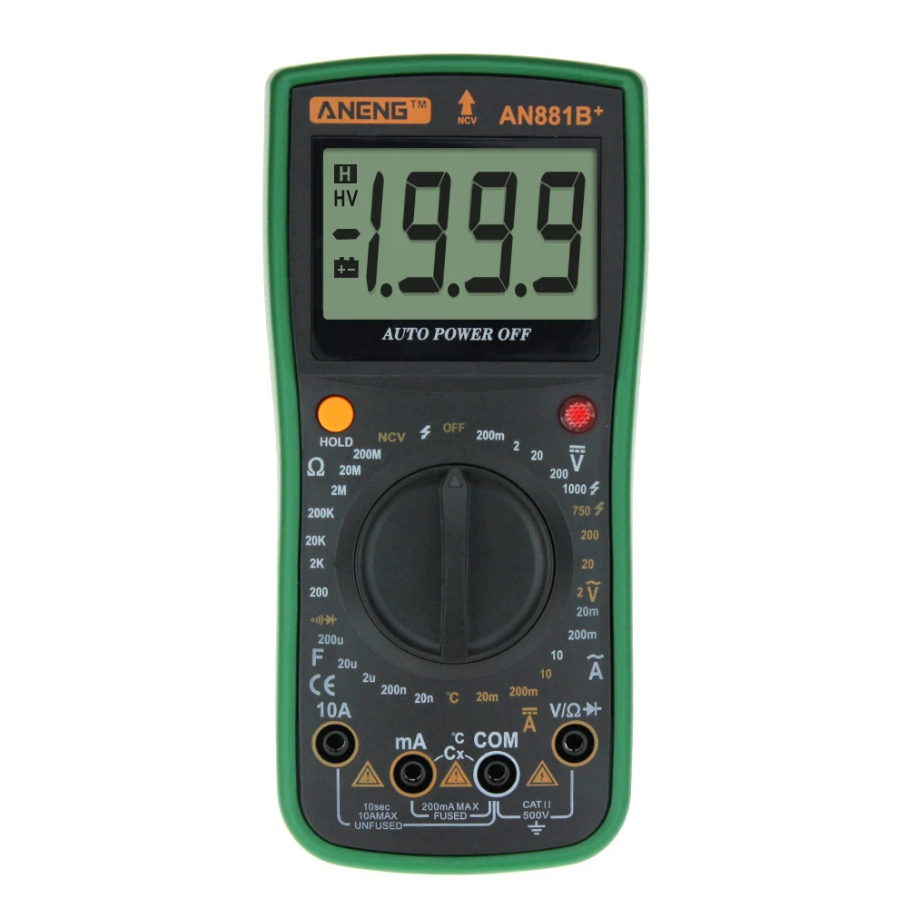 

LCD Display Digital Multimeter+ Measuring Line Alligator Clip Voltage and Current Measurement Tools Multimeter