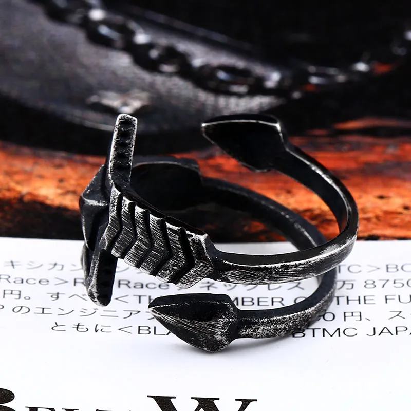 Beier stainless steel Fashion Mcllroy adjustable Five-pointed star ring for man open Jewelry BR8-443