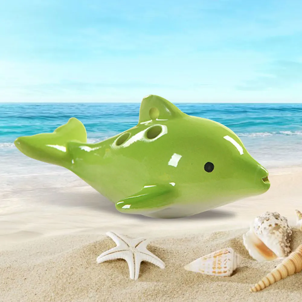

Ceramic Ocarina Flute 6 Holes Ocarinas Musical Instruments Dolphin Shaped