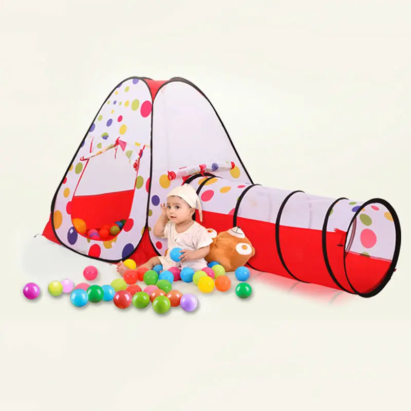Портативный бассейн-трубка-вигвама детская игровая палатка дом складной 3 шт всплывающие ползающие туннель океан мяч игровая палатка дети секретный дом