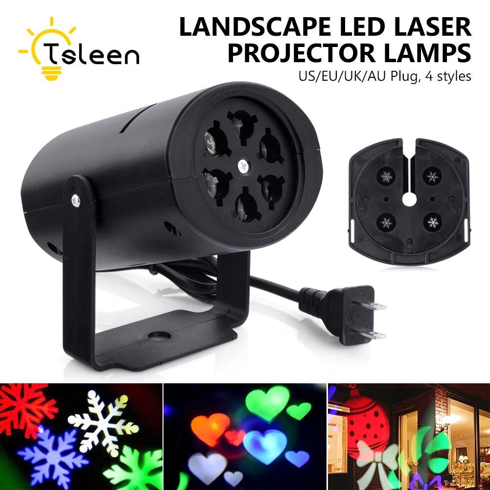 

TSLEEN Outdoor Garden Christmas Stage Light LED Laser Projector With Switchable Pattern Lens Rotating LED Lamp US EU AU UK Plug