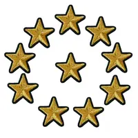 Buy 10PCS Stars Embroidered Patches Sew Iron On Badges Gold Silver Red Black Blue Pink For Clothes Appliques Craft Decoration Online - Image 2