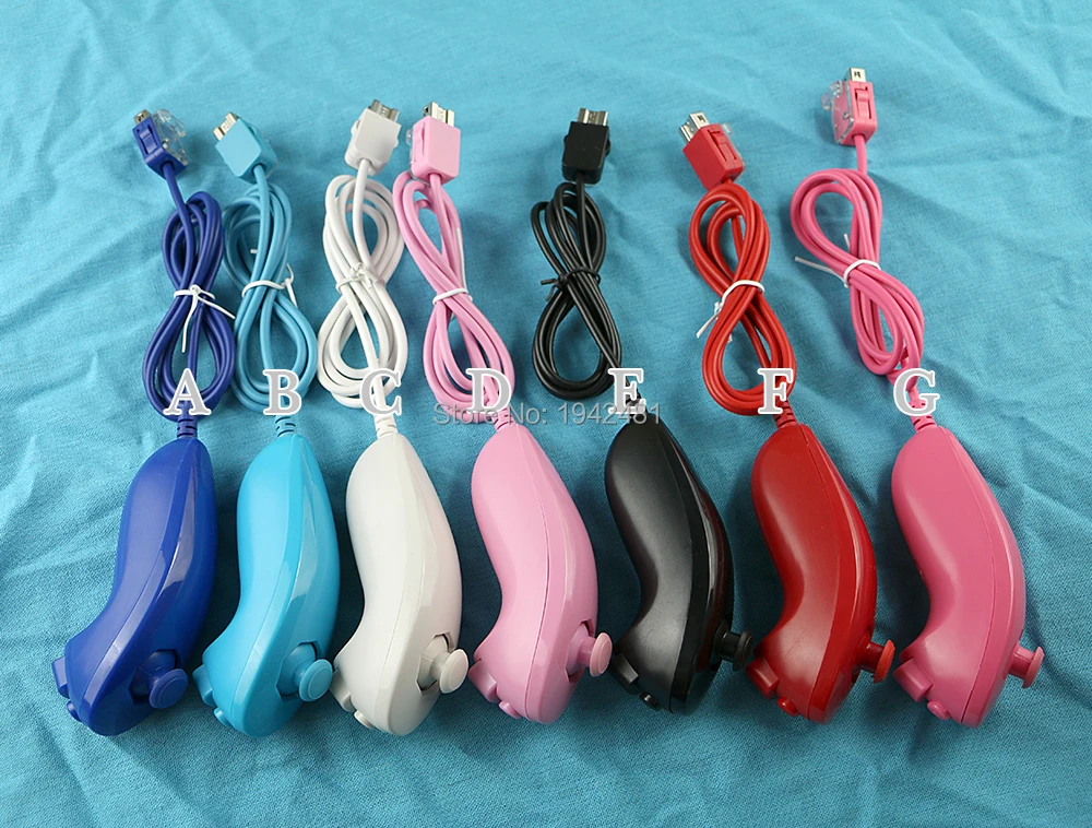 50 Pezzi Per Controller Di Gioco Nintendo Wii 5 Colori Nunchuck Controller Di Gioco Curvo A Mano Nunchuk Per Nintendo Wii Gamepad Game