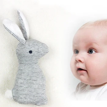 

20*8CM Baby Toys 0-1 Year Rattles Mobiles Cute Rabbit hand grab stick BB stick ring baby plush toys