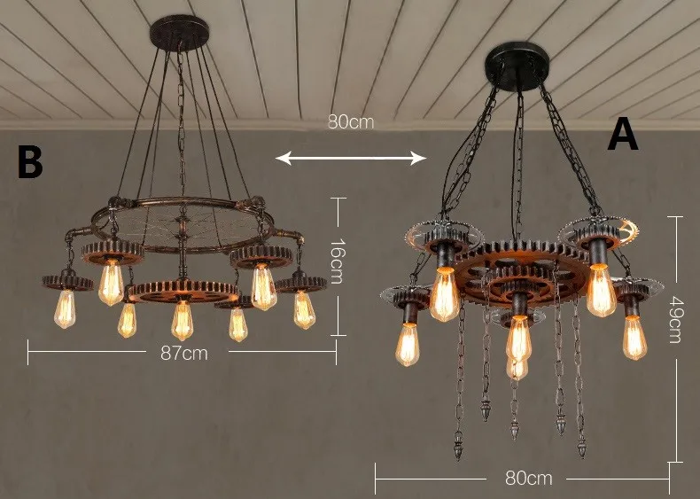 Фумат чердак подвесной светильник блеск колеса Шестерни Лампы для мотоциклов Для Гостиная бар Книги по искусству Декор Винтаж подвесной