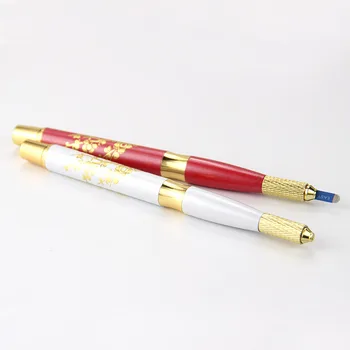 

10pcs Permanent Makeup Microblading pen Microblade Embroidery Holder Caneta Tebori Microblading Eyebrow Tattoo Pen plum flower
