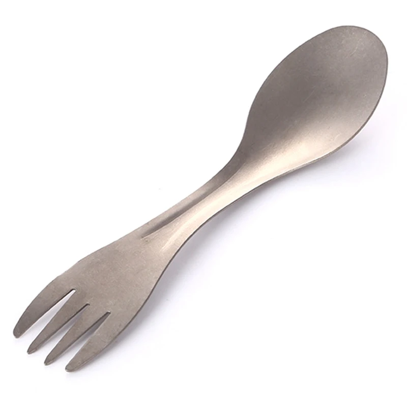 

2018 Outdoor Camping Picnic titanium Spoon Tableware titanium Fork Ultralight pure titanium Spork