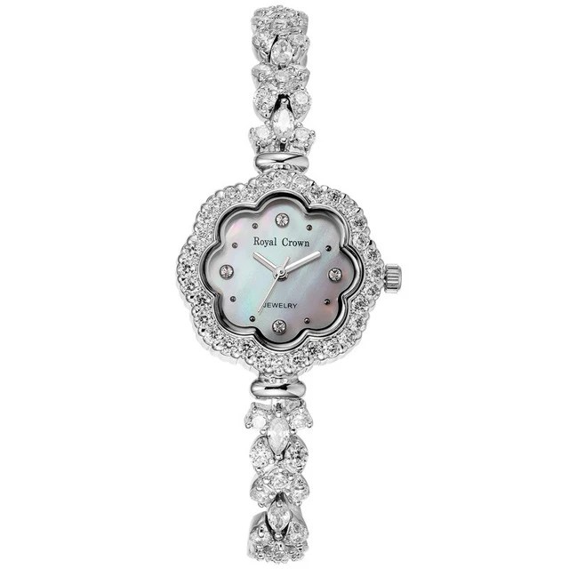 Royal Crown Jewelry Watch 3816B Italy brand Diamond Japan MIYOTA platinum quartz diamond diamond watch strap watch female