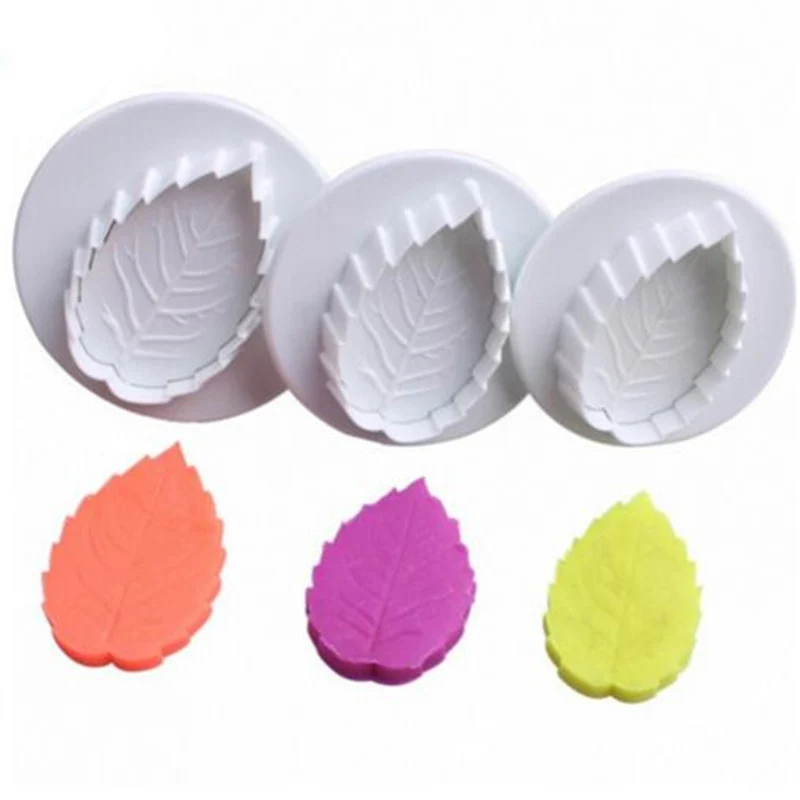 LINSBAYWU-3Pcs-set-Cake-Rose-Leaf-Plunger-Fondant-Decorating-Sugar-Craft-Mold-Cutter-Tools