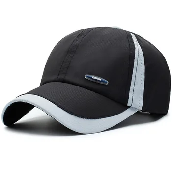 

Spring and Summer Unisex Baseball Cap with Letter logo Patchwork Pre-curved visor Adjustable Dad Hat Sport Quick drying Black