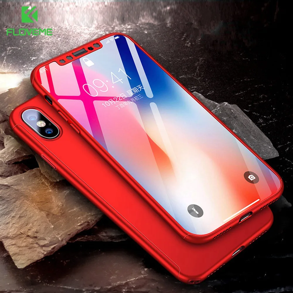 New Floveme Новый 360 Полный Защита телефона чехол для 5S 5 SE iPhone X 8 7 6 6S Plus Экран протектор