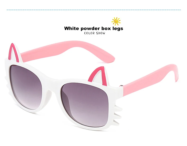 MINIMUM Children Cute Cat Head Type Fashion Sunglasses Sunshade Ultra-light Frame Clear Lens Sunshades Girls Sun glasses1 (5)