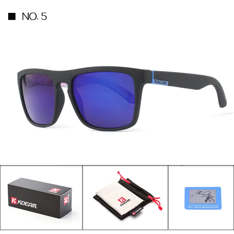 KDEAM поляризованных солнцезащитных очков Для мужчин/Для женщин Брендовая Дизайнерская обувь спортивные солнцезащитные очки 6 цветов UV400 вождения Рыбалка gafas-де-сол - Цвет линз: C5