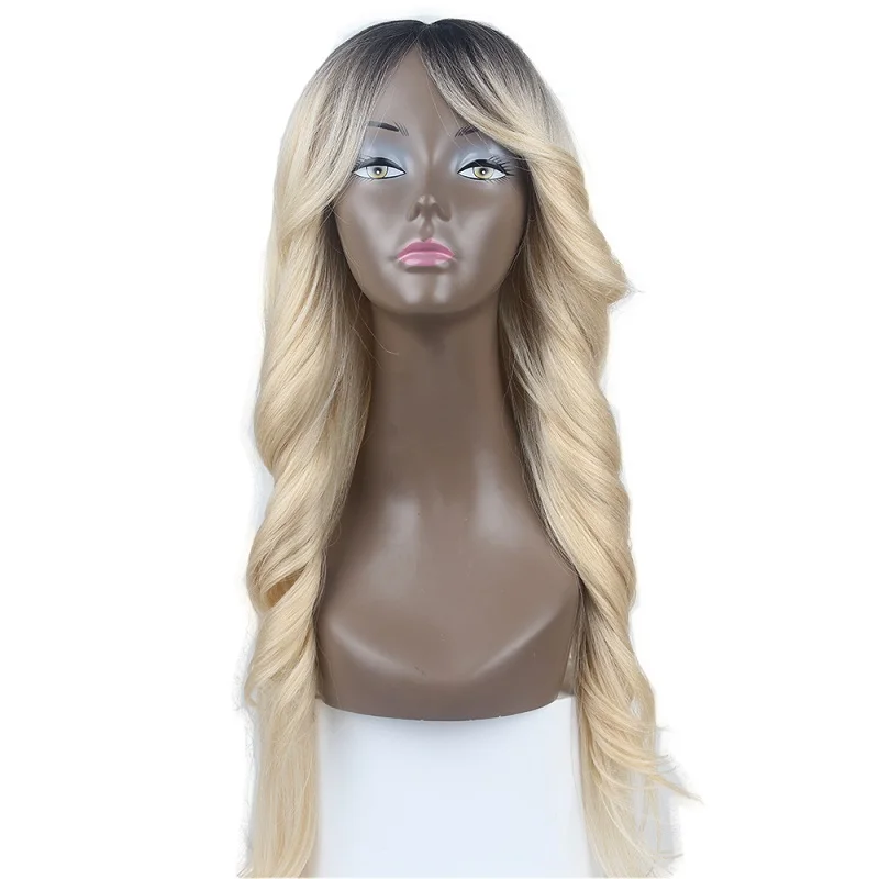 Alinova Body Wave Synthetic Hair Wigs Lpart& Lace Front Synthetic Lace Front Wig For Black Women 150% Density - Color: DR613