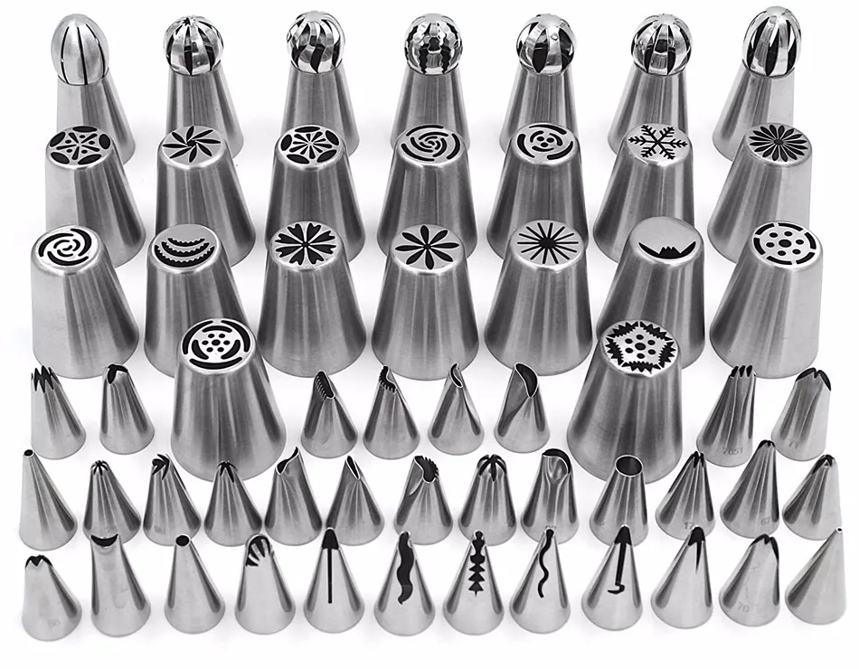 

56pc Russian Tulip Icing Piping Nozzles Korean Style Pastry Tips for DIY Cake Decoration Dessert Baking Tools For 3 gift to you