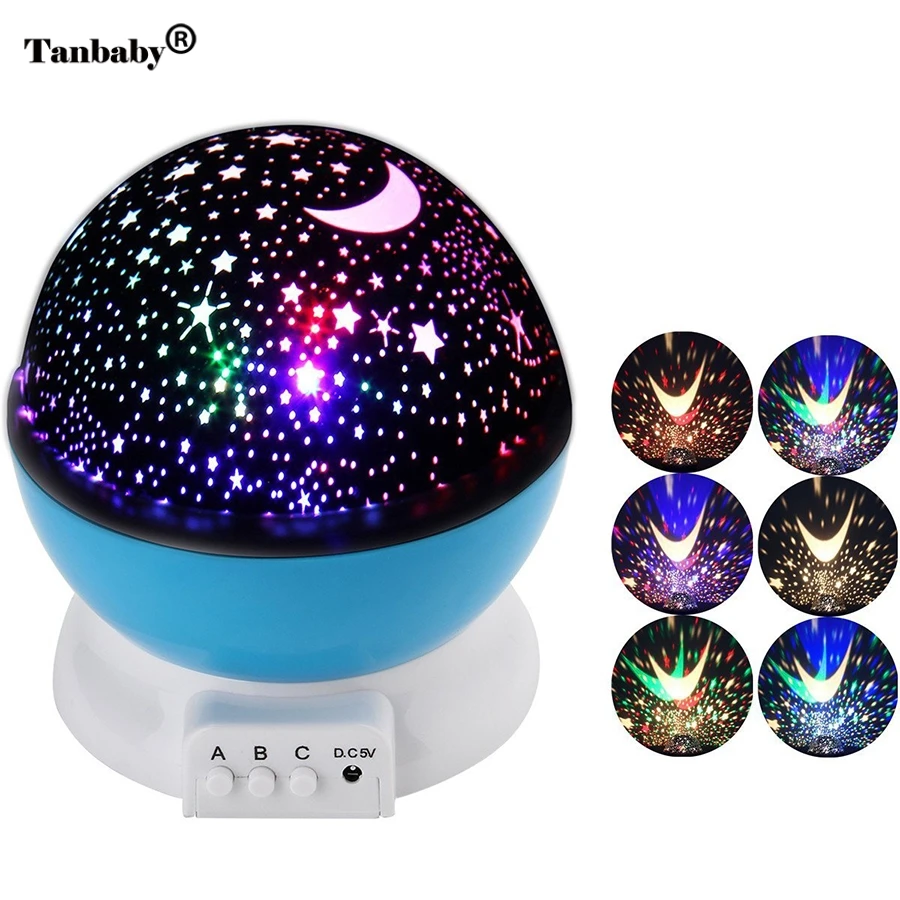 Tanbaby Star Moon Sky Auto Rotation Dream LED Night Light Romantic