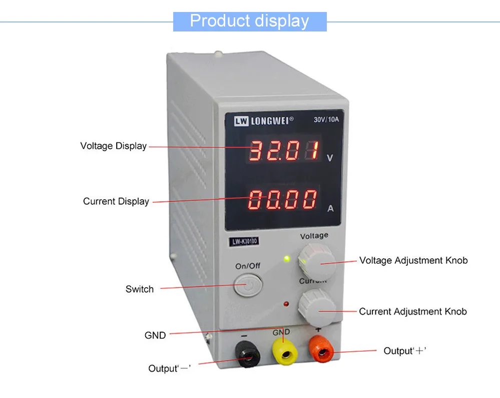 LW 3010D DC источник питания регулируемый цифровой литиевый аккумулятор Зарядка 30 в 10A переключатель лабораторный источник питания регулятор напряжения