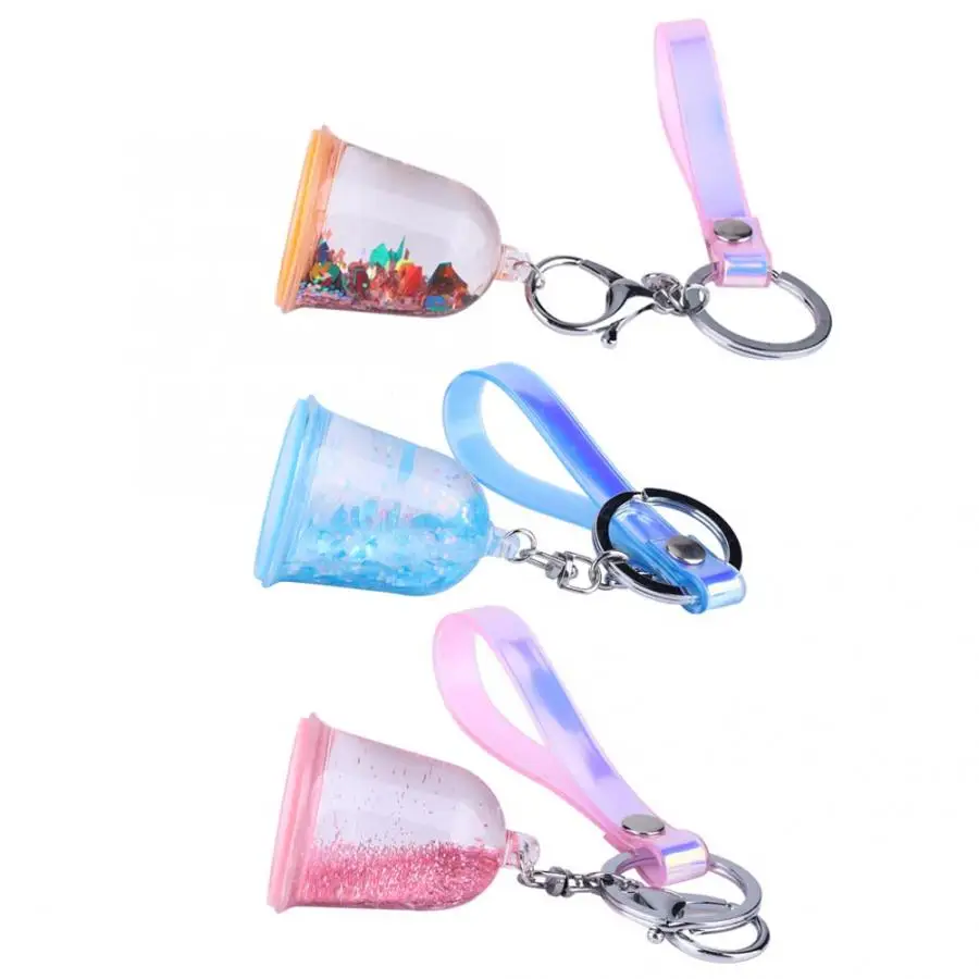 

Unique Motion Liquid Quicksand Keychain Glitter Powder Pendant Key Ring Gift Decor Party Favor