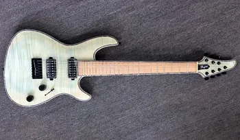 

top quality QShelly custom 7pcs maple neck through abalone white binding locking tuners Mayones Regius 7 strings electric guitar