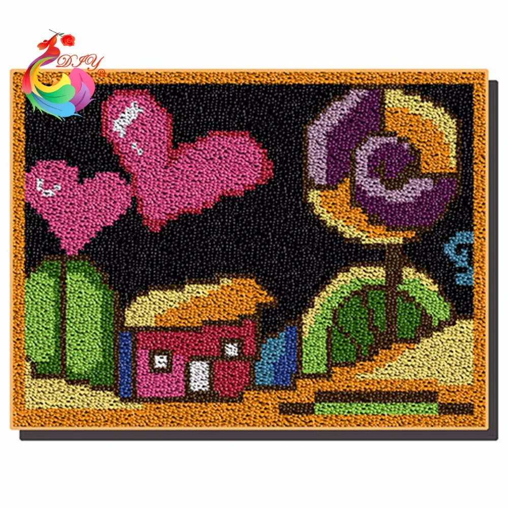 Latch hook rug kits Wool for felting cross stitch thread embroidery