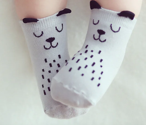 

Baby Cotton Socks Autumn Winter Anti-slip Asymmetry Cute Toddler Cartoon Spring