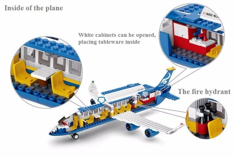 Sluban 0366 блоки Воздушный самолет пассажирский аэропорт строительные блоки Avitation мальчик любимые игрушки Сборка DIY Chilren Juguetes подарок