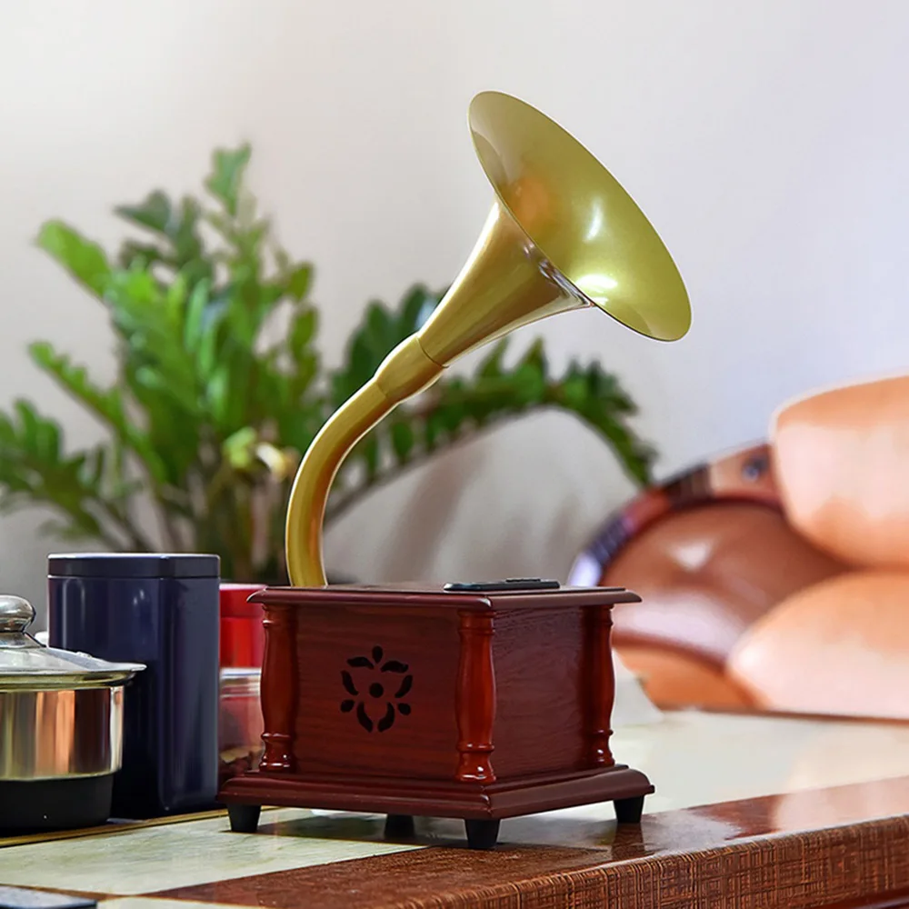 

1L1702 Retro Phonograph Desk Decoration Unique Gift Elegant Style Durable Nostalgic Vintage Fine Workmanship Phonograph Model