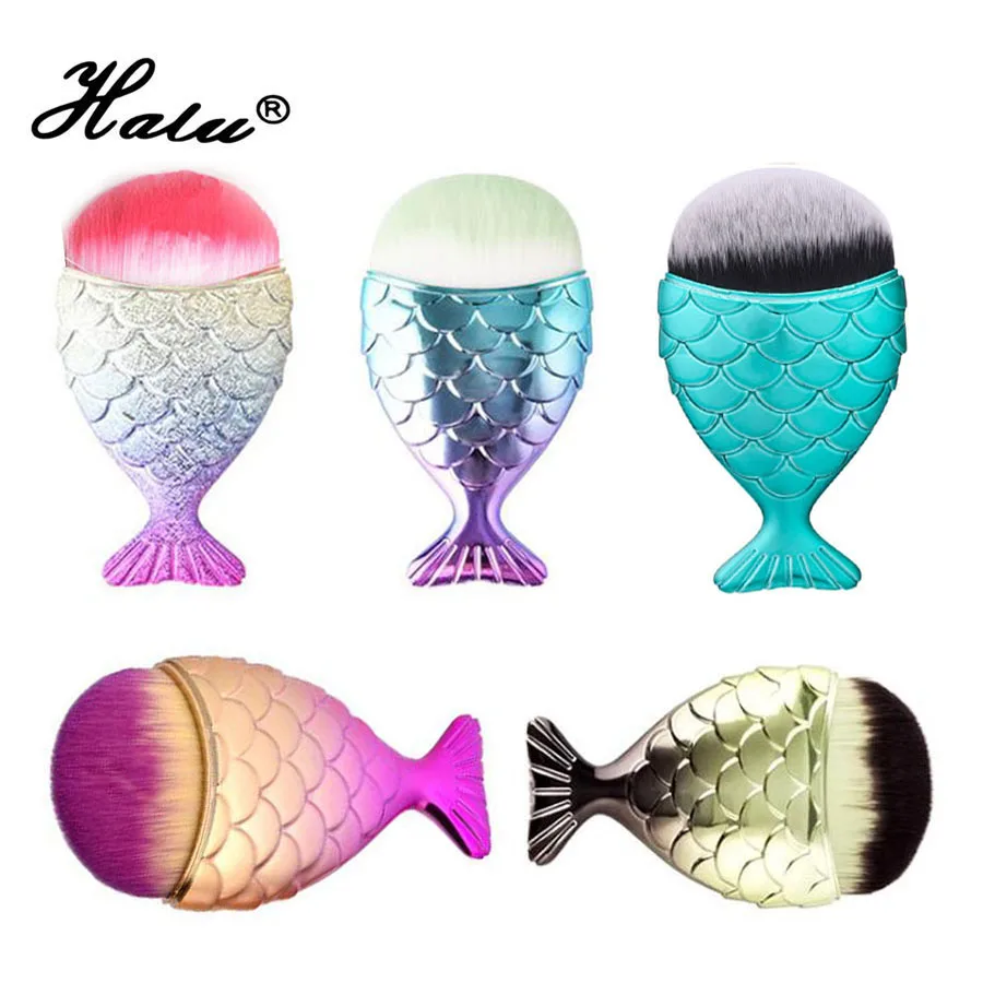 

Halu Single Cosmetic Mermaid Makeup Brush Fat Mermaid Foundation Powder Blusher Brush Contour Brush