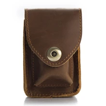 Поясная сумка, модный кожаный чехол-зажигалка ручной работы, керосиновая зажигалка, Чехол-держатель, портативная коричневая коробка для прикуривателя 2060.61.62