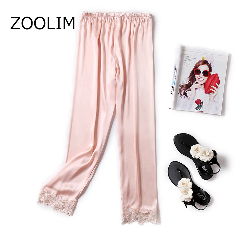 

Autumn Women Satin Pyjamas Bottoms Sleep Trousers Loose Casual Pajamas Nightwear Lounge Pants Sleepwear Homewear
