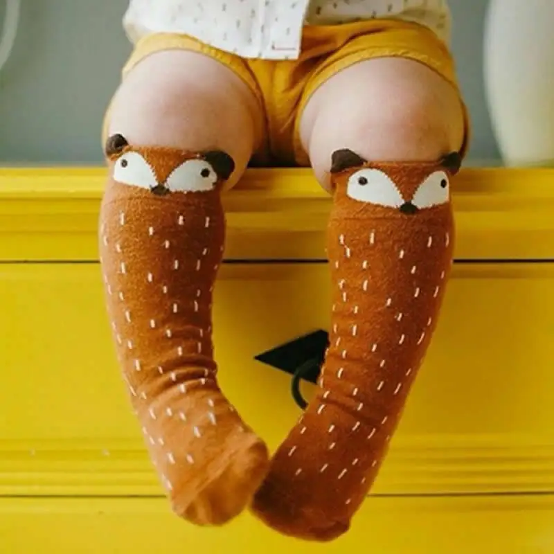 

Cotton Baby Animal Printed Knee High Kids Boy Girl Cute stocking Cartoon Cat Panda Leg Warmers baby socks Meias leg warmers