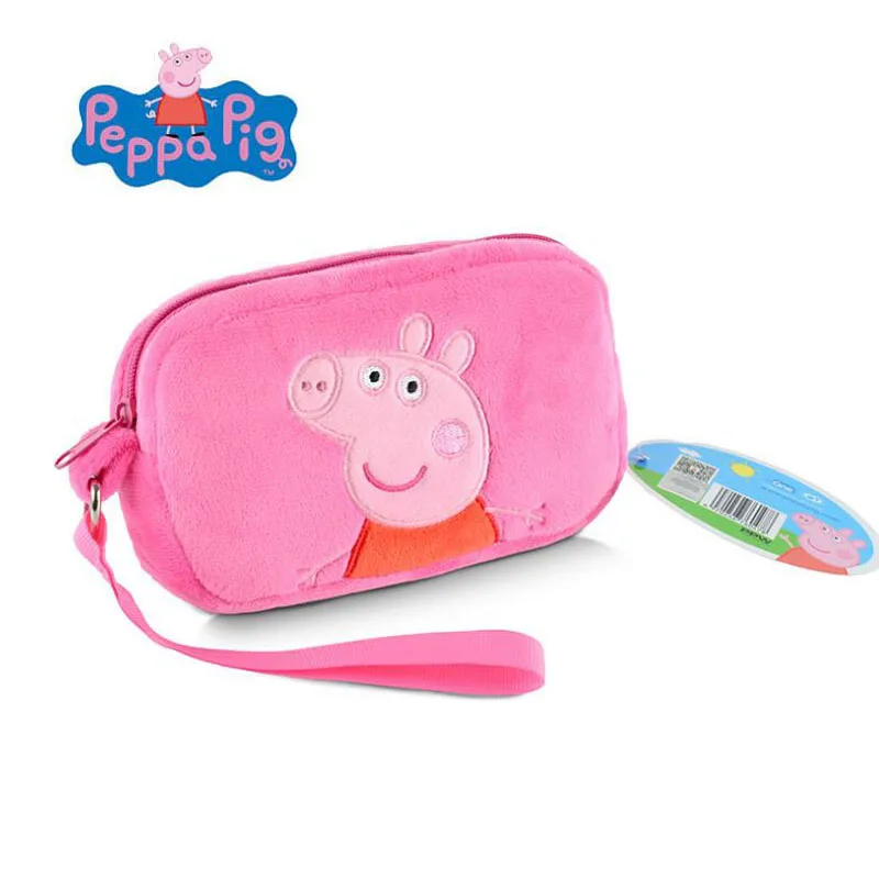 Подлинный Свинка Пеппа 16 см плюшевые рюкзаки детское портмоне Peppa Goerge круглая сумка Плюшевые игрушки Детские милые подарочные игрушки 1 шт - Цвет: 03