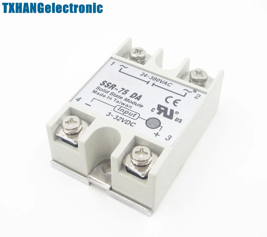 24V-380V 75A 250V SSR-75 DA Solid State Relay Module 3-32V DC To AC (1)