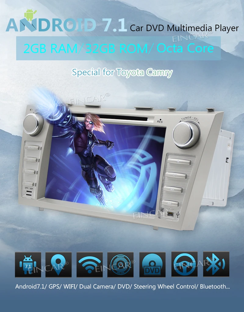 Sale Eincar For TOYOTA Camry 8 inch Android 7.1 CAR DVD Player GPS Navigation Bluetooth HD Touchscreen Radio + Wireless Rear Camera 1 Sale Eincar For TOYOTA Camry 8 inch Android 7.1 CAR DVD Player GPS Navigation Bluetooth HD Touchscreen Radio + Wireless Rear Camera 1