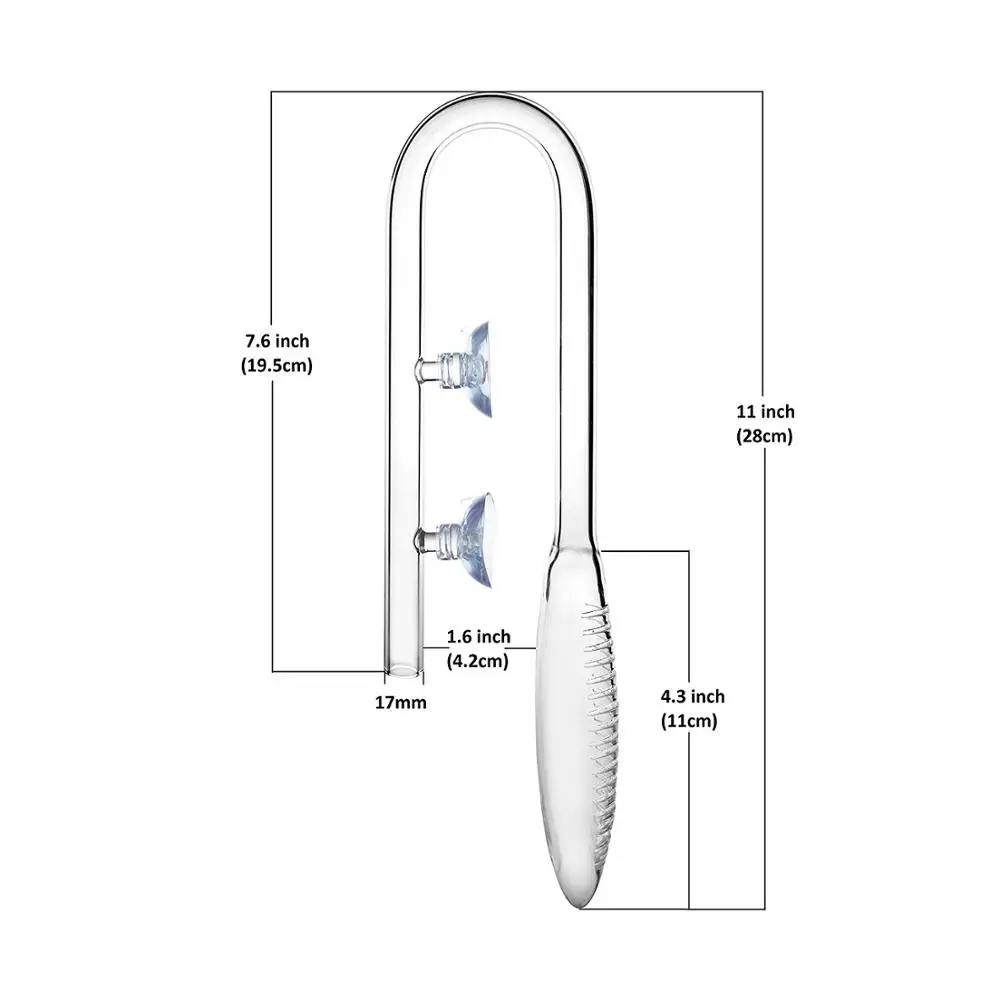 Стеклянная трубка Лили Пайп качество ada orchid violet inflow фильтр Аксессуар двойная присоска водяное растение для аквариума бак 13 мм 17 мм - Цвет: Inflow 17mm