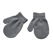 Новые теплые вязаные перчатки для мальчиков и девочек, волшебные детские однотонные перчатки