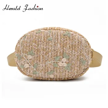 

Herald Fashion Small Women Straw Weave Waist Bag Summer Beach Bag Female Messenger Bags Casual Ladies' Chest Bag Bolsas Feminina