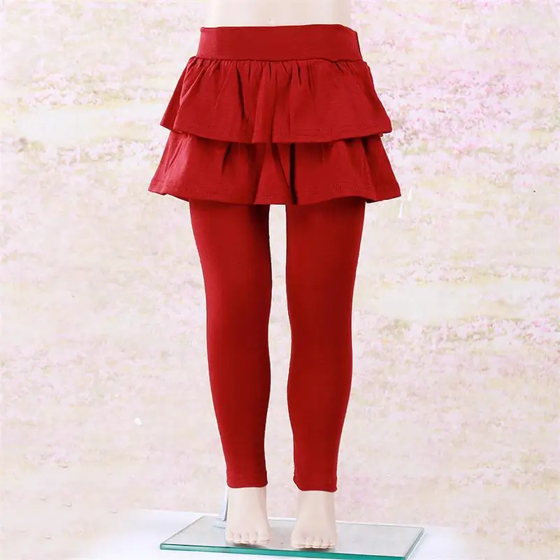 TANGUOANT/юбка для девочек; брюки; сезон осень-зима; леггинсы для девочек с юбкой; Одежда для девочек; детские брюки; детские леггинсы; брюки для девочек - Цвет: wine red